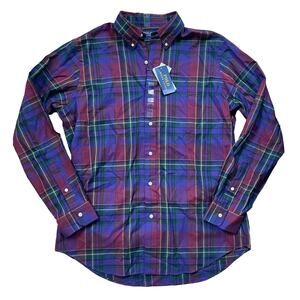 NWT Polo Ralph Lauren Plaid Classic Fit Twill Shirt Long Sleeve Men’s size Large